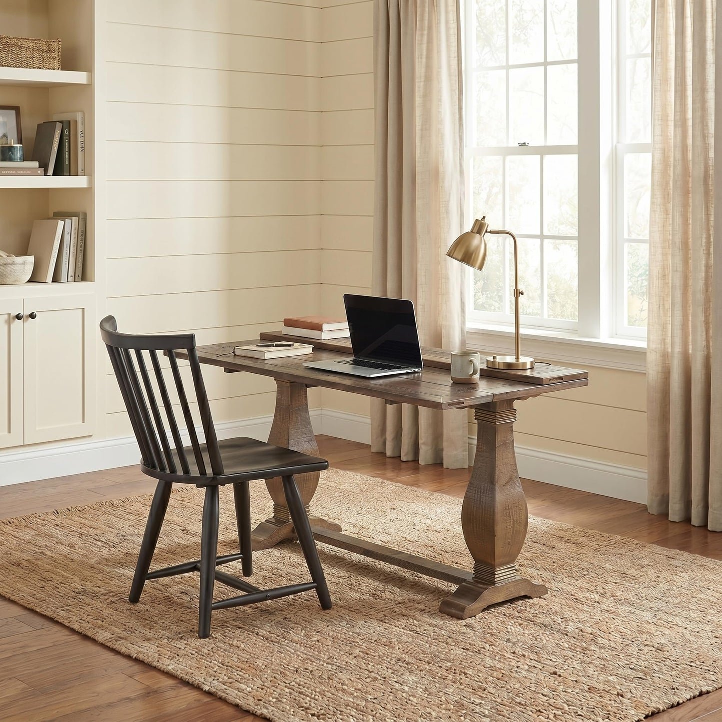Martin Svensson Napa Flip Top Console Dining Table - Extendable Drop Leaf Solid Pine